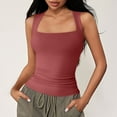 thumbnail image 2 of Lixiuxyad Built-in Bra Tank Tops Women's Tanks & For Everyday Wear Fitted Design And Style Perfect Pairing With Jeans Ideal For Summer Season(Red L), 2 of 6