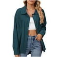 thumbnail image 2 of HAiming Cardigan Sweaters for Women Trendy Open Front Knit Shirts Casual Side Split Long Sleeve Outwear with Pockets, 2 of 3
