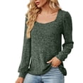 thumbnail image 1 of VBARHMQRT Chandails pour Adolescentes Chandails pour Femmes Col Plat Manches Longues Chemises Amples Décontractées Mode Automne Chandails S 2TG, 1 of 5