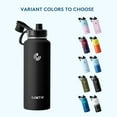 thumbnail image 6 of JUSTLET 40 oz (1200ml) Insulated Stainless Steel Water Bottle with 3 Leak-Proof Lids, Black., 6 of 7