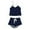 Navy, variant on 2 Piece St Patrick's Day Pajamas For Women, V-Neck Sleeveless Lace Vest & Lace Short Pant, Skin-Friendly Breathable Loungewear,Size:S