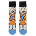 thumbnail image 2 of Fred Flintstone Cartoon Socks, Fun Novelty Mens/Womens Crew Character Socks Orange/Blue, 2 of 2