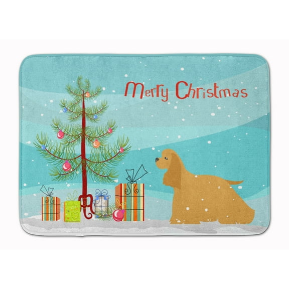Cocker Spaniel Merry Christmas Tree Machine Washable Memory Foam Mat