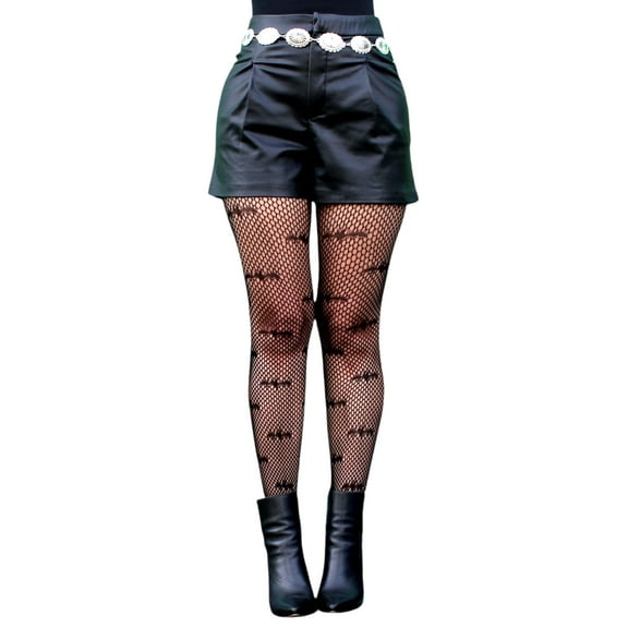 Bat Vampire Fishnet Stockings Witch Patterned Tights Halloween Spooky Leggings