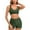 Green, variant on Busydd Swimsuit for Women S-3XL 2 Piece High Waisted Bikini Set Trendy V Neck Pleated Bathing Suit Solid Color Swim Suits with Boyshorts