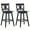 Black/Grey, variant on Costway Set of 2 Bar Stools Swivel Pub Height Chairs w/ Rubber Wood Legs White