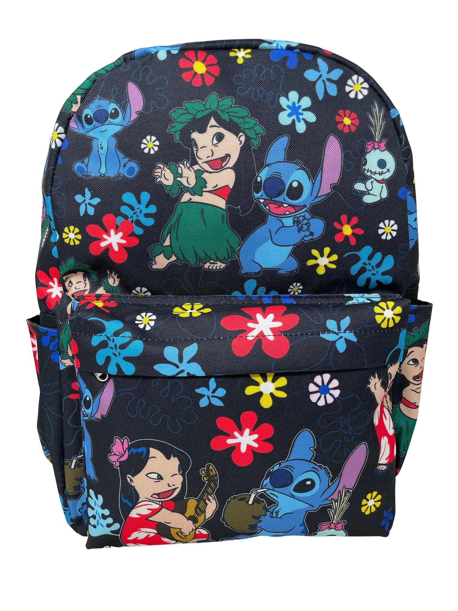 Lilo and Stitch 16 Inch Allover Print Laptop Backpack Black 