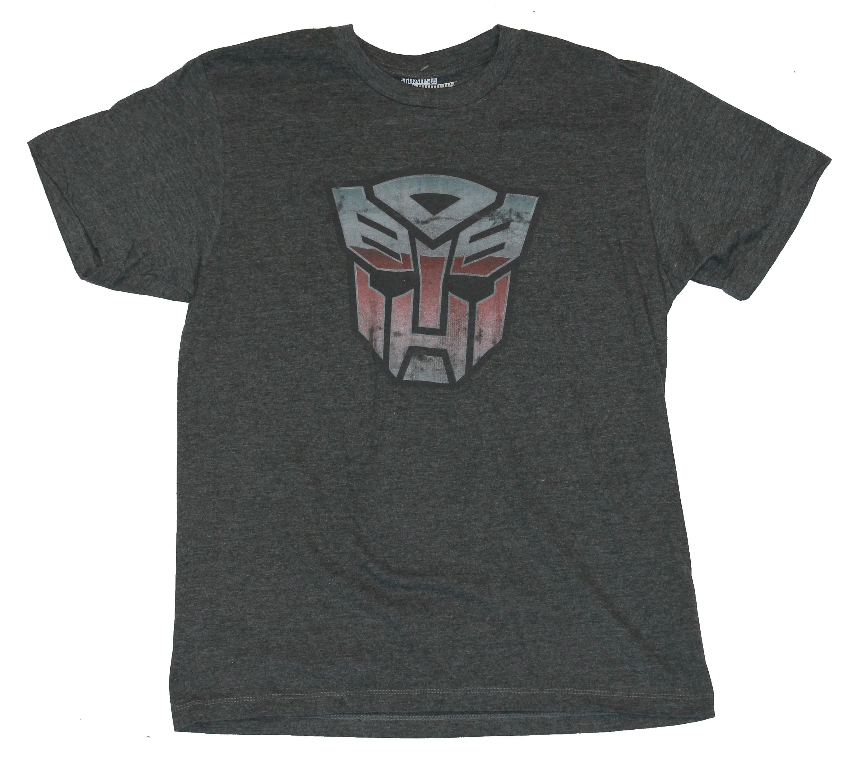 Mens T-Shirt - Classic Autobot Heavily Distressed 2 Tone Logo (Small) -