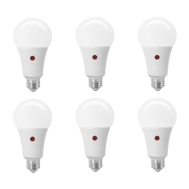 Sylvania Dusk To Dawn A21 Bombilla Led Con Sensor De Luz De Encendido/Apagado Automático 100 W = 13 W 1500 Lúmenes 2700 K Blanco Suave – Paquete De 6 (41258)