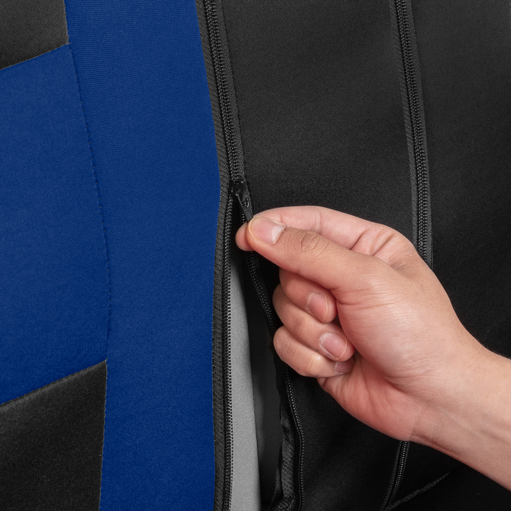 carXS Forza Blue Car Seat Covers Full Set, Includes Front Seat Covers and Rear Bench Seat Cover for Cars Trucks SUV, Automotive Interior Car Accessories - image 2 of 5
