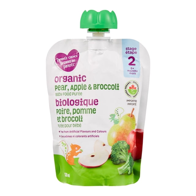 Parent’s Choice Organic Pear, Apple & Broccoli Baby Food Purée