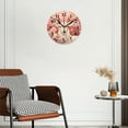 thumbnail image 3 of Battery Operated Analog Wall Clocks Non-Ticking Silent Modern Clock Decorative for Home,Office-White Deer With Antlers Surrounded By Pink Flowers(14inch), 3 of 4