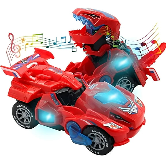 ACDANC Toys for 3-6 Year Old Boys Transforming Car Toys with LED Light and Music Dinosaur Toy Birthday Gifts for 4 5 6 7 Year Old Boy