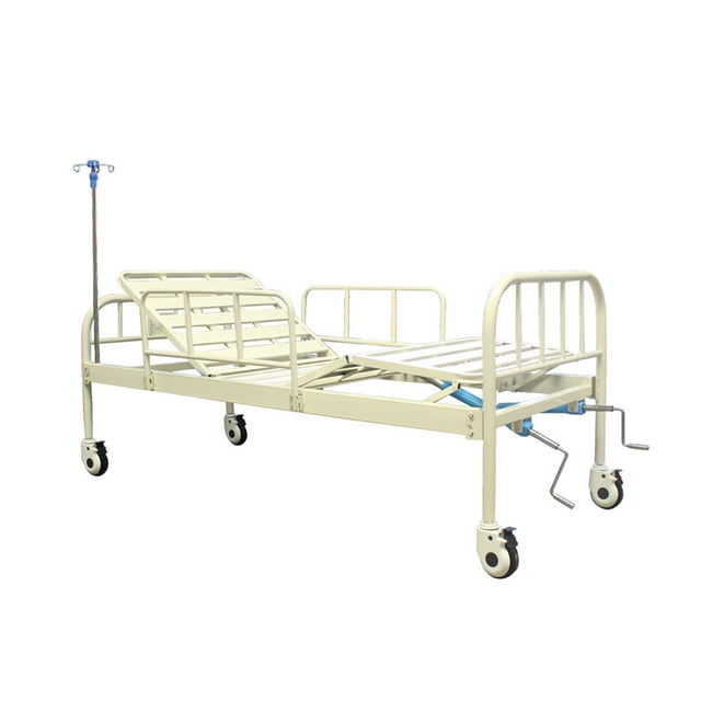 Cama Hospital Hospitalaria Manual Reclinable Con Accesorios Sin Colchón