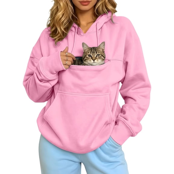 Cat Hoodie With Pouch Pet Carrier Sweatshirt, Cuddle Pouch Hoodie with Kangaroo Pocket for Cats