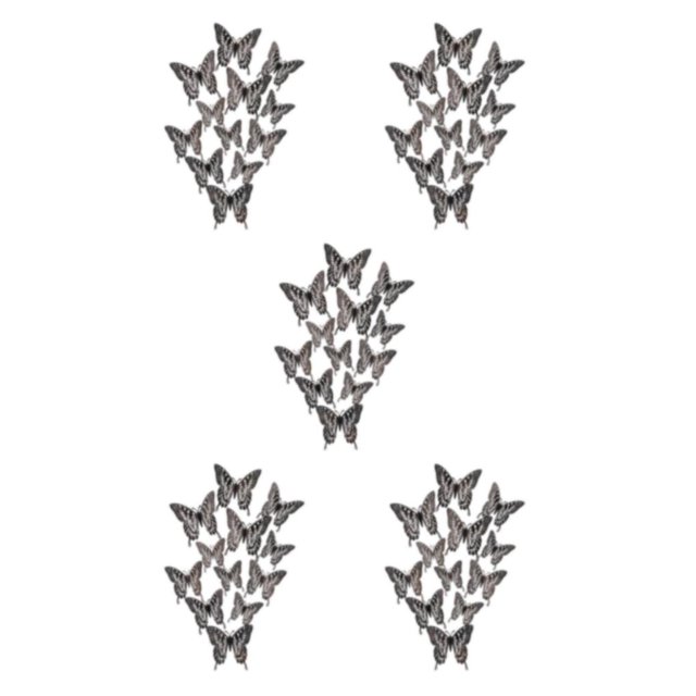 Transemion Glitter And Exquisite Stickers For Amazing Home Decor With Butterflies Various LK12 black 5Set
