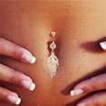 thumbnail image 4 of Women's Navel Ring Creative Rhinestone Belly Button Ring Body Piercing Jewelry, 4 of 5