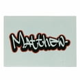 thumbnail image 1 of Matthew Cutting Board, Font Design Inspired by Hip-hop Culture and Street Art Name for Men, Decorative Tempered Glass Cutting and Serving Board, Small Size, Vermilion White, by Ambesonne, 1 of 1