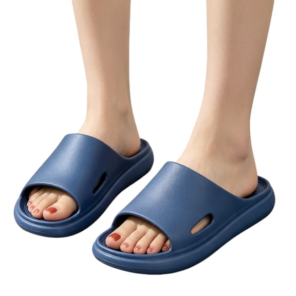 Domzle Bath Slippers for Women and Men Portable Quick Drying Non-Slip Pool Shower Shoes Indoor Home House Sandal Navy 42