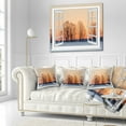 thumbnail image 2 of Designart Open Window to Snowy Sunset - Landscape Printed Throw Pillow - 16x16, 2 of 4