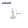 thumbnail image 3 of Uxcell M4x12mm Flat Head Phillips Drive Self Tapping Screws, 304 Stainless Steel Cross Drive Fastener Screws, Silver, Pack of 100, 3 of 7