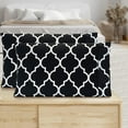 thumbnail image 1 of Mocassi Pattern Printed Pillowcases 2-Piece Set Egyptian Quality 1500 Thread Count Timeless Classic Designs Soft and Smooth Weave, Wrinkle Resistant, Quatrefoil King Pillowcase, Black, 1 of 5