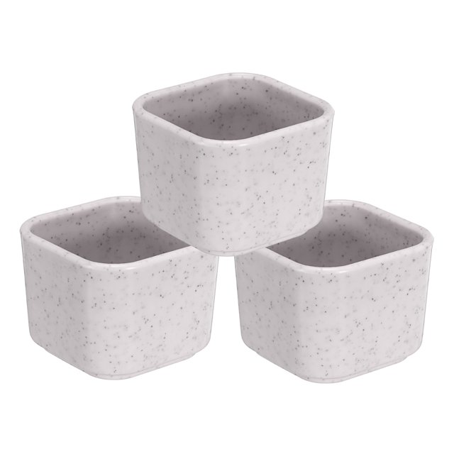 Unique Bargains 2' Square Plastic Succulent Planter with Drainage Flowerpot Container, Beige 3 Pack