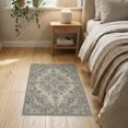 thumbnail image 3 of ODIKA Vintage Distressed Border Faded Interlocking Motifs Abstract Flowing Dynamic for Entryway, Kitchen, Laundry Room, Stain Resistant Thin Throw, 3 of 7