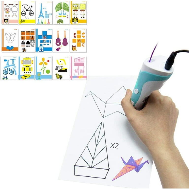 TOYANDONA 15 Pcs 3D Pen Mat Clear 3D Pen Stencils Multi Purpose Silicon 3D  Pen Templates for School Kids 3D Printing Pen (White)