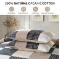 thumbnail image 6 of DDUOXIN Real Patchwork Plaid Cotton Quilt - 100% Cotton Queen Size Quilt, Lightweight Brown Black Beige Rustic Quilt Bedspread for Queen Bed, Neutral Reversible Coverlet/Comforter Set, 3 Piece, 98x90, 6 of 13