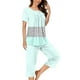 thumbnail image 1 of Sexy Pijama Conjunto para las Mujeres, Cuello Redondo Blusa de Manga Corta Y Pantalones, Traje de Moda Casual, 1 of 9