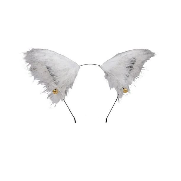 Qarigey Banda para la cabeza de niña con lazo, cascabeles pequeños, diseño de orejas de animales encantadores, suministro a juego, herramienta de Accesorio para el cabello Tipo18 Qarigey AP010458-18B