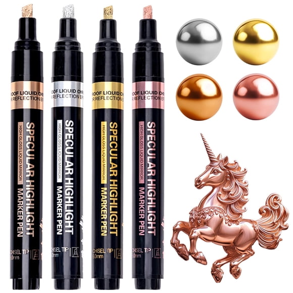 Juego de rotuladores Resiners Mirror Chrome Metallic de 4 colores