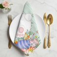 thumbnail image 2 of Cute Easter Bunny Cloth Napkins, Eucalyptus Leaves Colorful Eggs Teal Wooden Washable and Reusable Dinner Napkins Set of 6, Table Napkin for Kitchen Party Birthday Wedding Hotel Housewarming 20"x20", 2 of 9