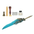 thumbnail image 2 of Juego De Bolígrafos De Plumas, Pluma Grabada, Punta Mecánica, 5 Puntas De Repuesto, Plumas De Ganso, Base De Latón Con Base De Soporte Para Escribir ANGGREK Otros, 2 of 8