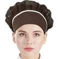 thumbnail image 1 of Mesh Work Hat Cook Accessories Breathable Smoke-proof Dust Cooking Hygienic Cap Work Wear Chef Hat Canteen Catering Brown One Size, 1 of 5