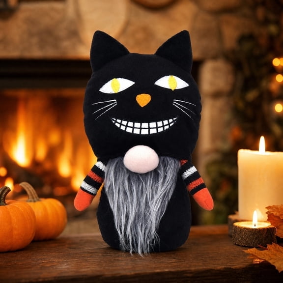 erdimoy Halloween Gnome Plush Dolls, 3-Piece Set with Pumpkin, Black Cat & Frankenstein Designs, Fall Home Decor
