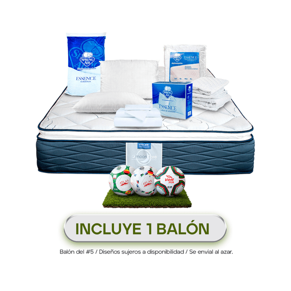 Colchón Queen Size Restonic + Protector + Almohadas + Sábanas Spring Air