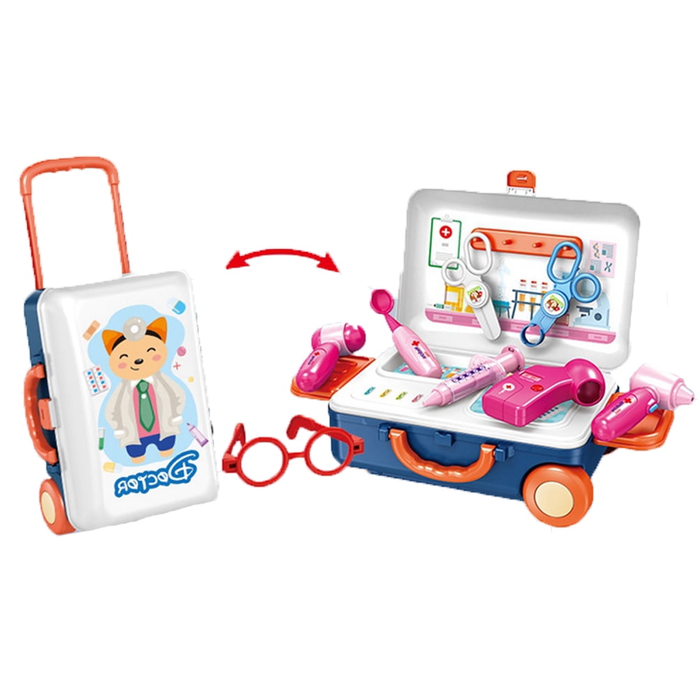 Kids Travel Suitcase Playset for Pretend Play,Kitchen Toy ,Beauty