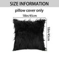 thumbnail image 5 of Unique Bargains Faux Fluffy Zipper Closure Cushion Covers Throw Pillow Covers (2 Count) Black 18" x 18", 5 of 6