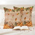 thumbnail image 3 of Orange Yellow Pumpkin Outdoor Waterproof Pillow Covers, Thanksgiving Botanical Wooden Leaves Fall Decorative Square Throw Pillowcase Sofa Cushion Sham for Patio/Couch/Chair, 18"x18" 2 Pack, 3 of 8