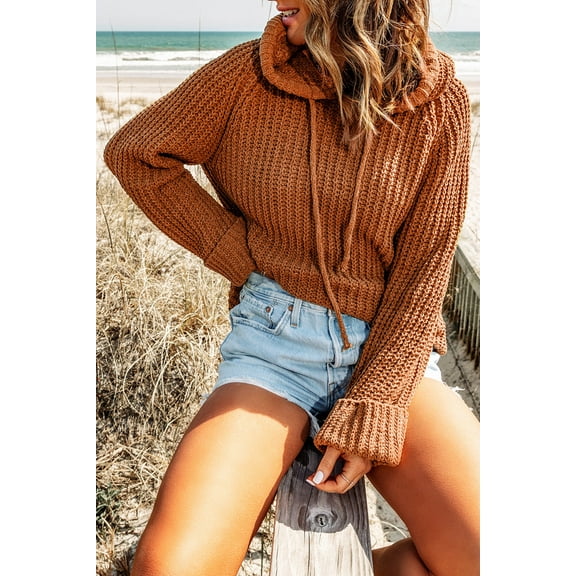 Kimberly Drawstring Knit Hooded Sweater