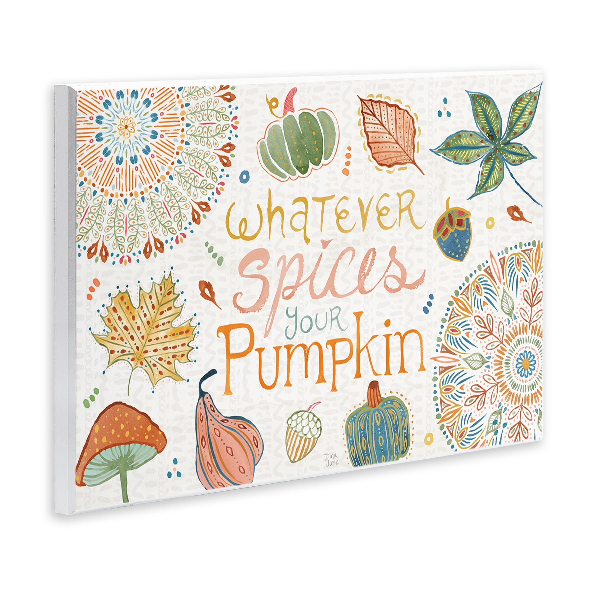 Stupell Industries Whatever Spices Your Pumpkin Holiday Painting Unframed Art Prints Wall Art, 19 x 13