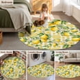 thumbnail image 5 of Round Rug 6Ft Washable Non-Slip, Yellow Lemons Circle Area Rugs for Living Room Bedroom, Summer Botanical Checkered Pastoral Indoor Floor Mats Carpet Runner for Home Decor Aesthetic, 5 of 8
