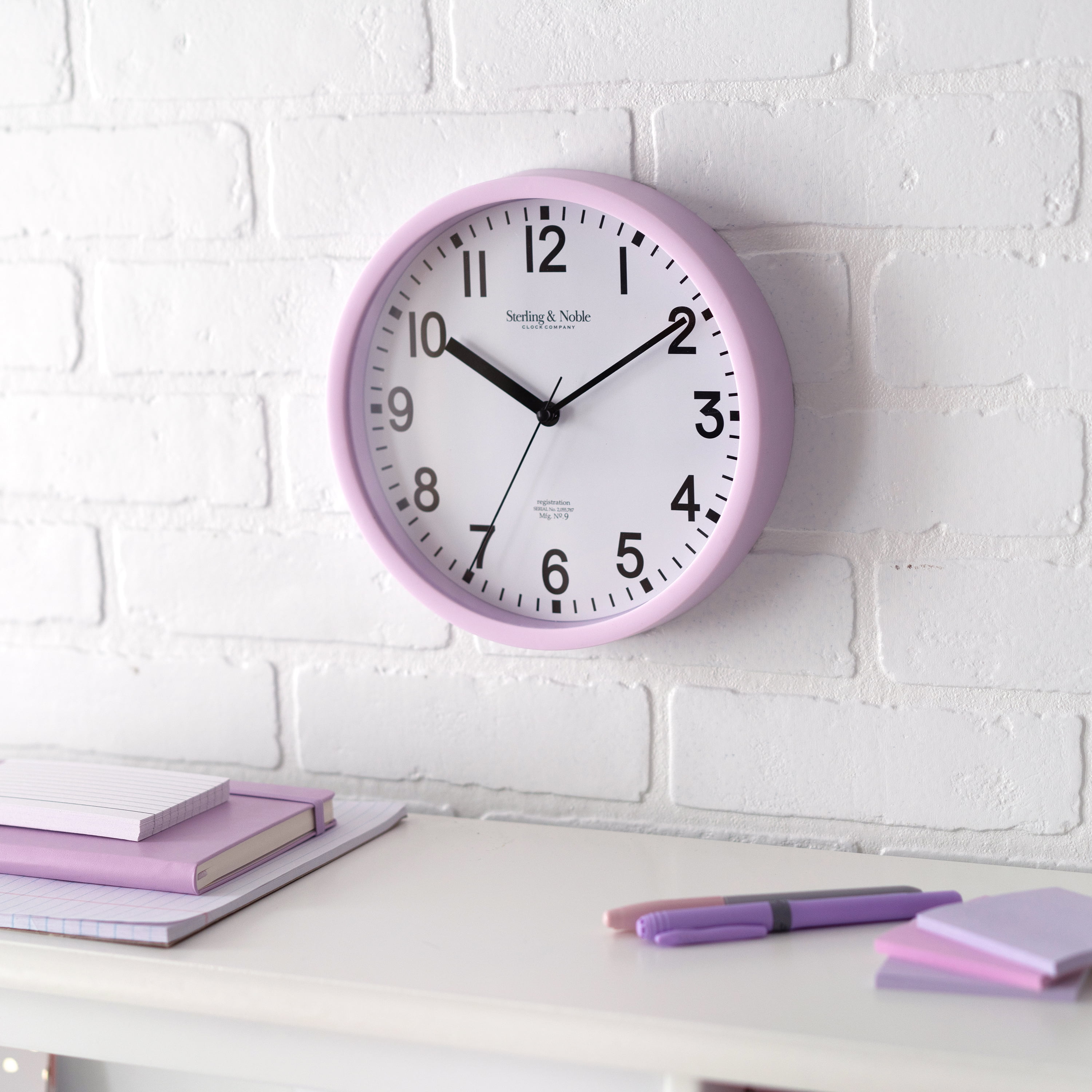 Mainstays Basic Indoor 8.78" Lavender Analog Round Modern Wall Clock