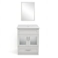 thumbnail image 4 of ELECWISH 24" Vanity Bathroom Cabinet with Mirror and Vessel Sink Bowl Faucet Combo Set, 4 of 14