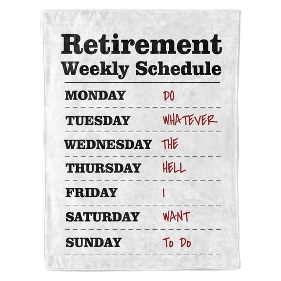 Qiushi Retirement Gifts Farewell Gifts for Coworkers,Goodbye Leaving Gifts Retirement Weekly Schedule Going Away Gift Throw Blanket 50x60in White