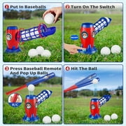 Feledorashia Automatic Baseball Pitching Machine for Youth Training - Remote Control Hitting Practice Tool with 5 Baseballs, Adjustable Height 3.9-4.3ft, Extendable 13.4-22.4in, Portable ABS Design
