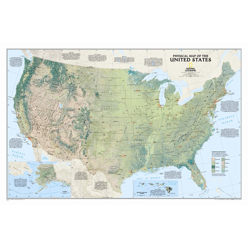 National Geographic Maps United States Physical Wall Map - Walmart.com