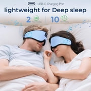 MUSICOZY White Noise Sleep Mask Headphones with 16 Soothing Sounds, Bluetooth Sleep Mask 3D Wireless Music Sleeping Headphones for Side Sleeper,Wireless Music Eye Mask with Timer, Gifts for Men Women